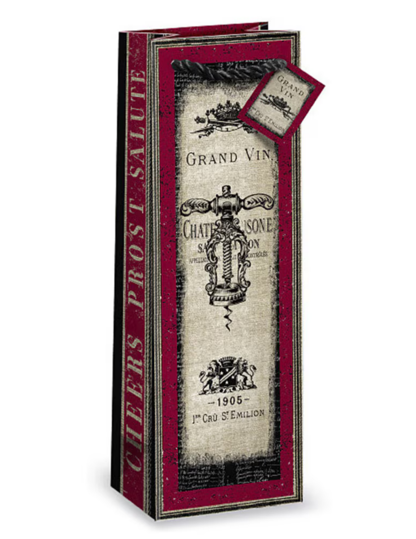 Grand Vin Gift Bag Single Bottle - Paper