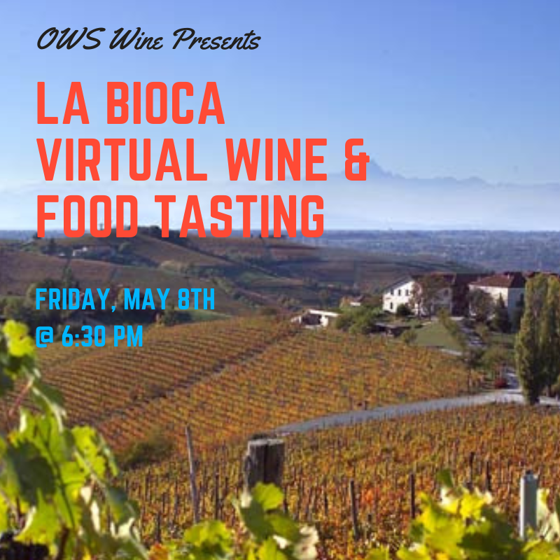 La Bioca Wine & Food Tasting - May 8th @ 6:30 pm