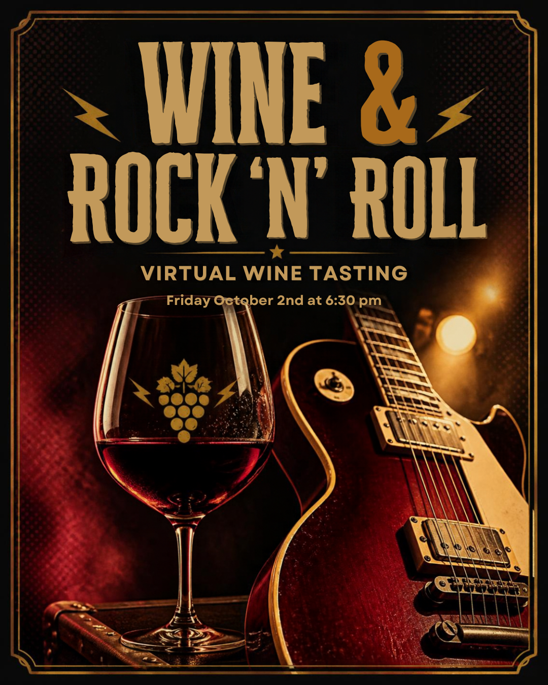 Rock and Wine Tasting Friday October 2nd @ 6:30 pm