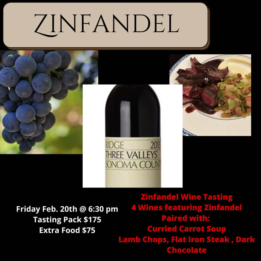 America's Grape Zinfandel Wine Dinner February 20th @ 6:30 pm